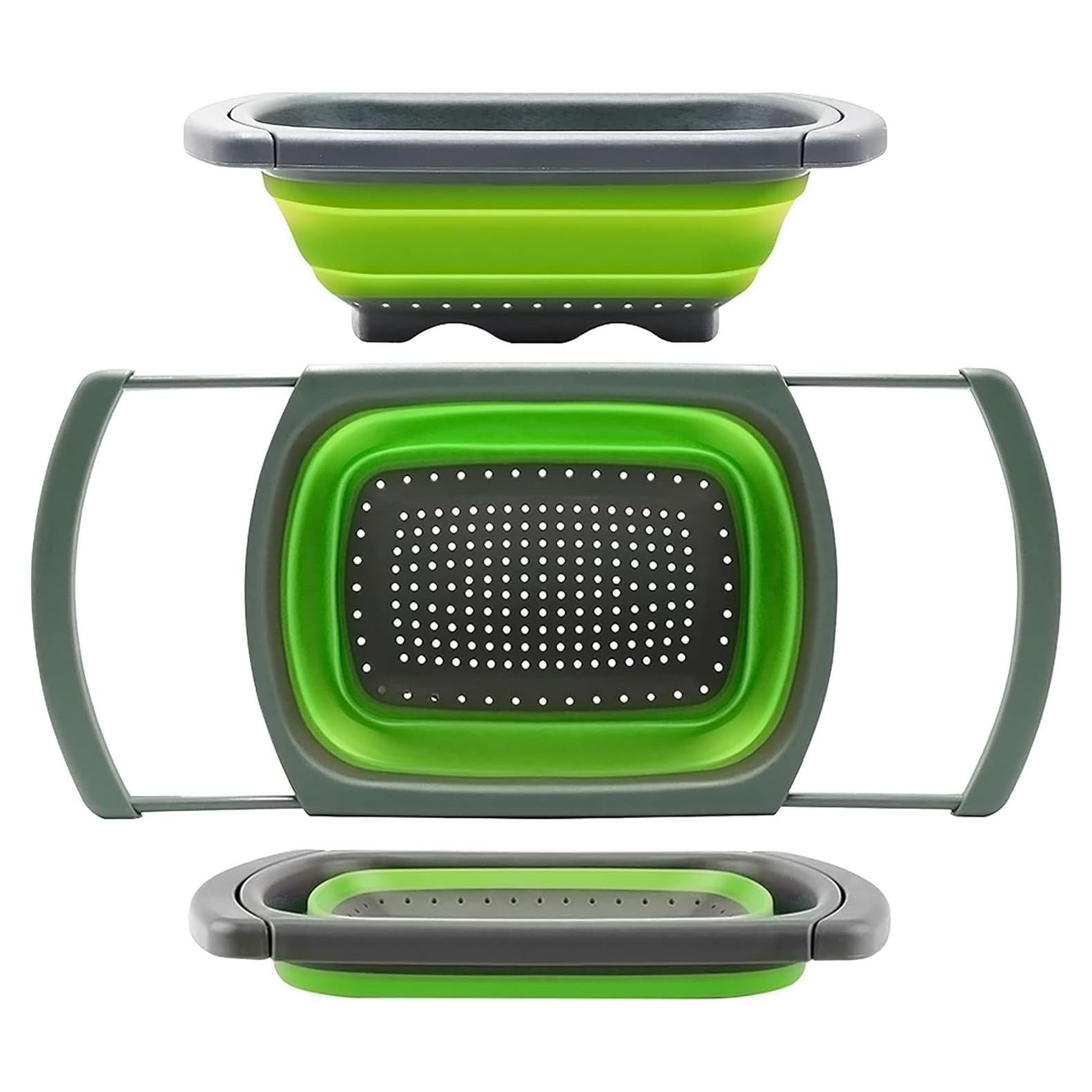 Colador Plegable QiMH Verde 6 Cuartos Silicona Ajustable