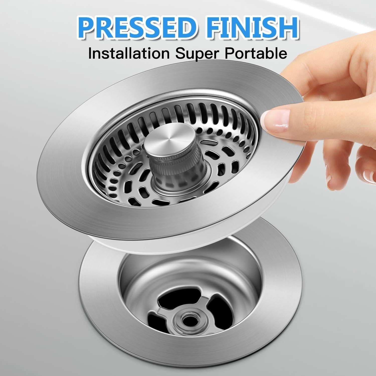 Colador de desagüe de fregadero JOMST 3 en 1 acero inoxidable