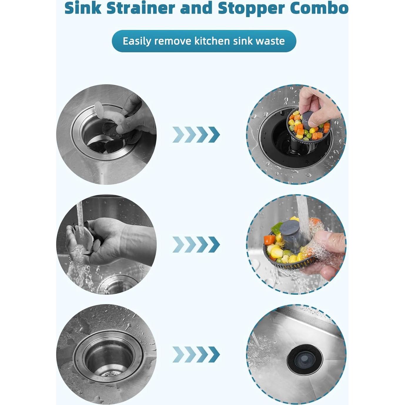 Filtro de Drenaje Hygie Rinse 3 en 1 Acero Inoxidable 8,89 cm