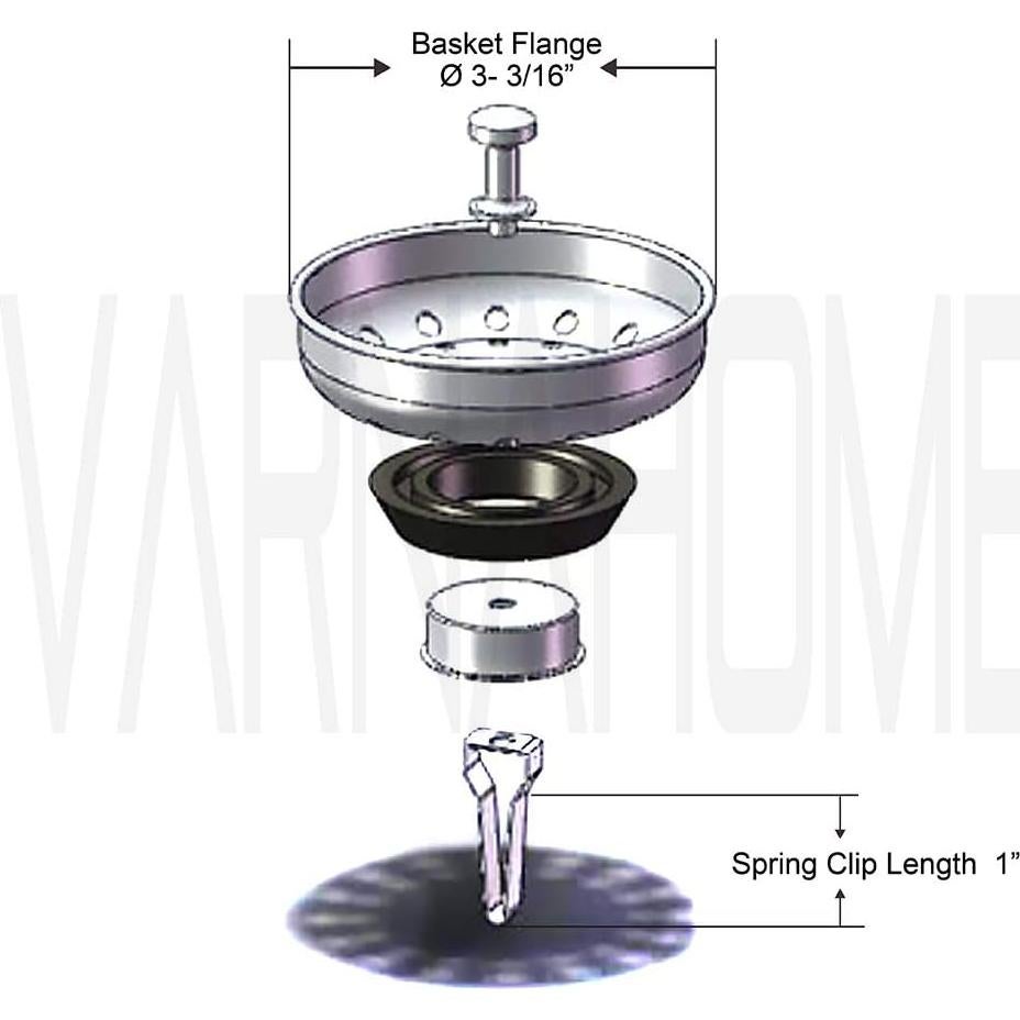 Colador de fregadero VARNAHOME acero inoxidable 8,89 cm