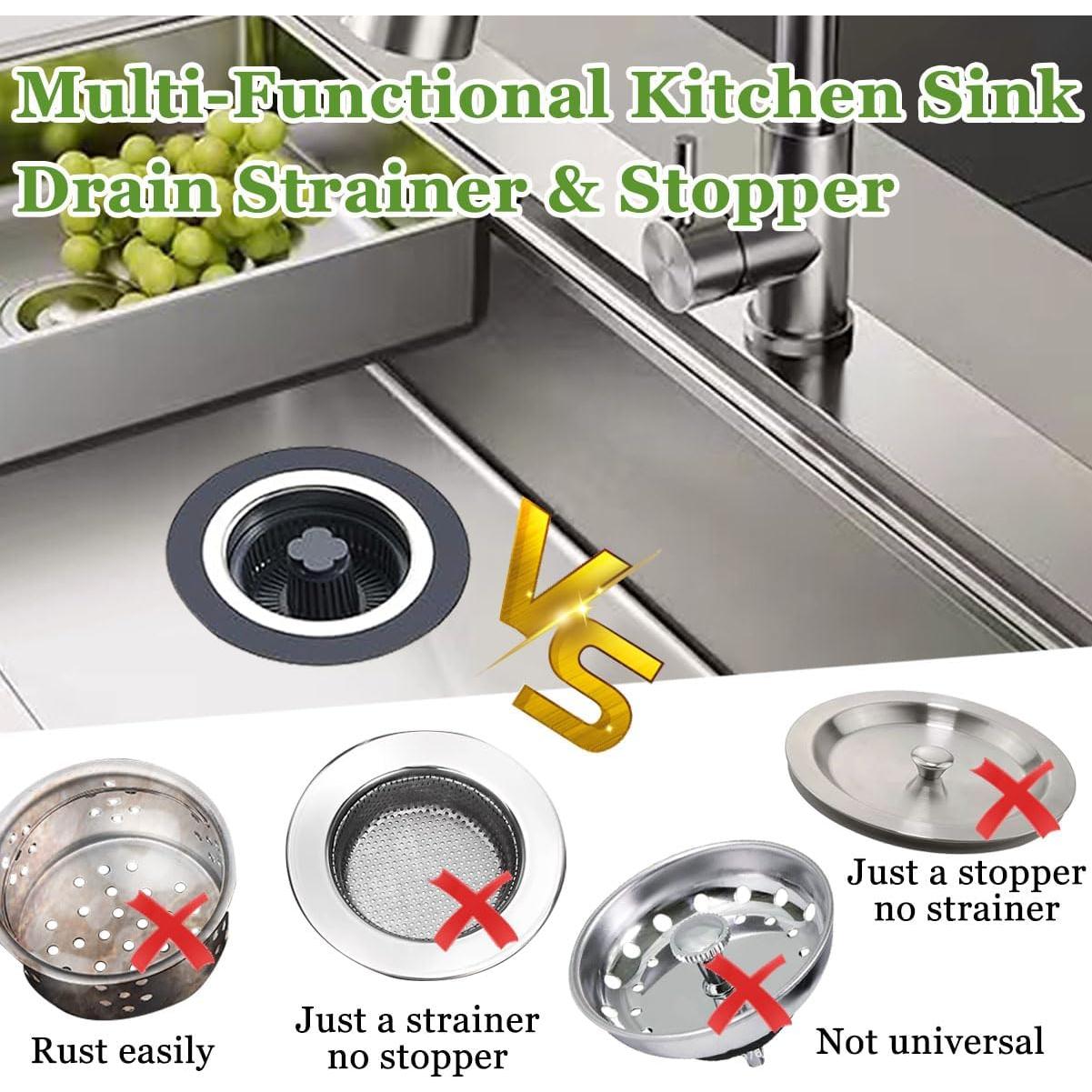 Colador y tapón de desagüe WSYLEN 3 en 1 acero inoxidable