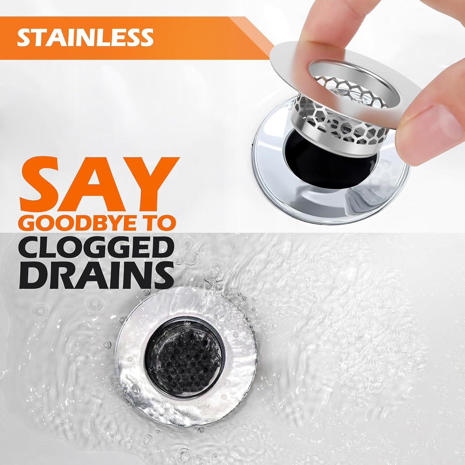 Colador de desagüe de acero inoxidable NADTLSS - 3 unidades