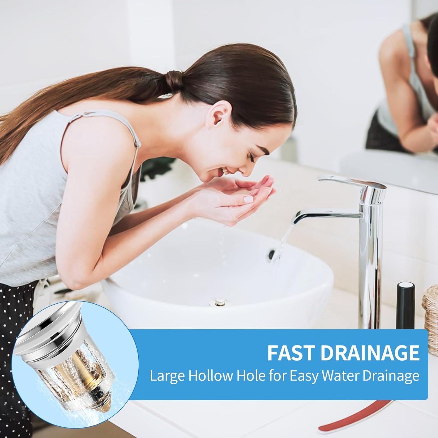 Juego de 2 tapones de lavabo Nevellir 2.69-3.81 cm acero