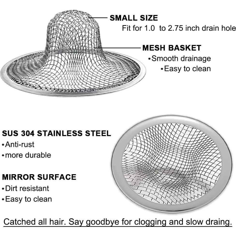 2 Filtros de Drenaje de Acero Inoxidable Seatery 6.99 cm