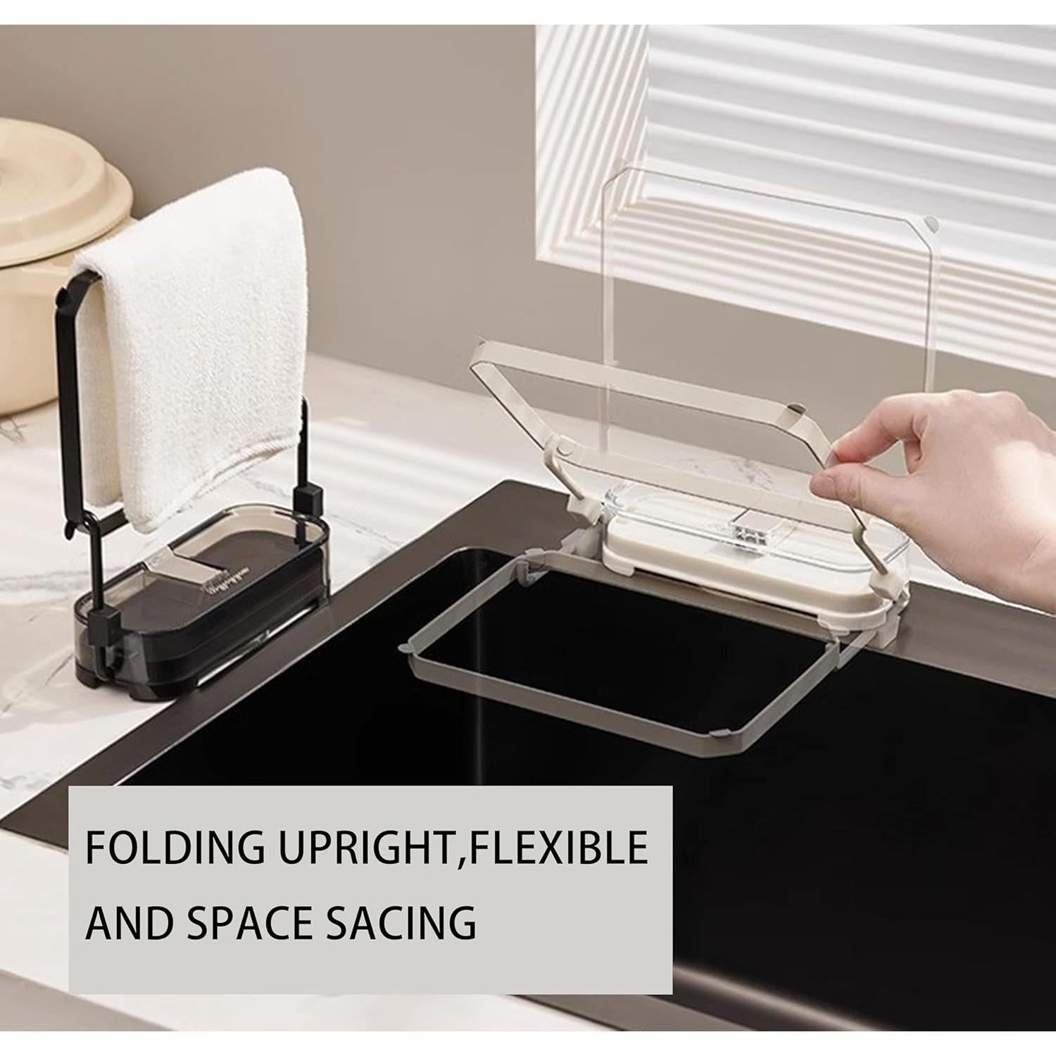 Colador de Fregadero Plegable OEYEWOW Negro con Ventosa