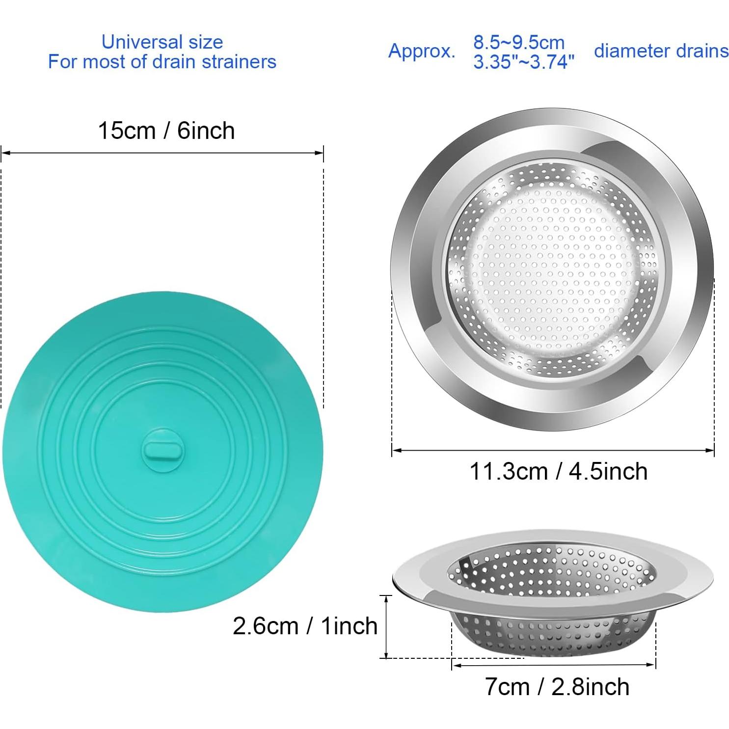 V-TOP Filtro de Drenaje de Cocina 4 Piezas Acero Inoxidable