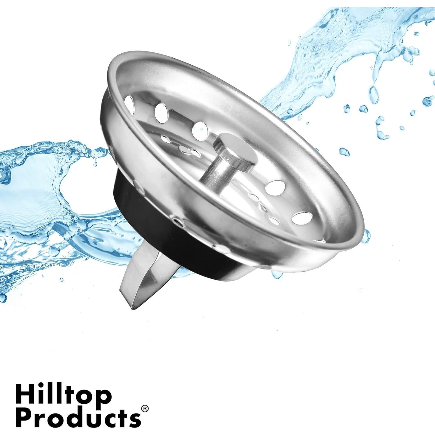 Paquete de 2 Filtro y Tapón de Fregadero Hilltop 8,89 cm