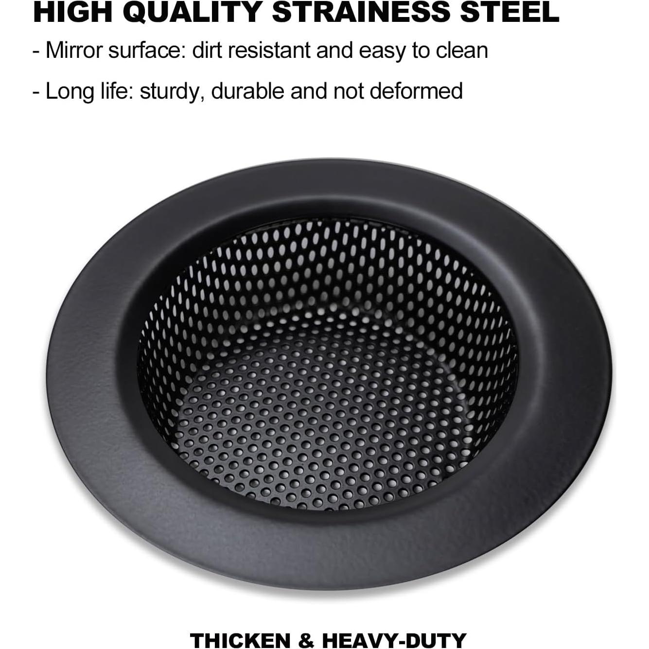 Colador de desagüe Hontunry 11,43 cm acero inoxidable 2 unidades