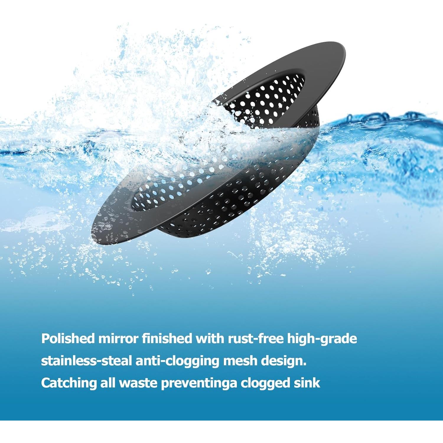 Colador de desagüe Hontunry 11,43 cm acero inoxidable 2 unidades