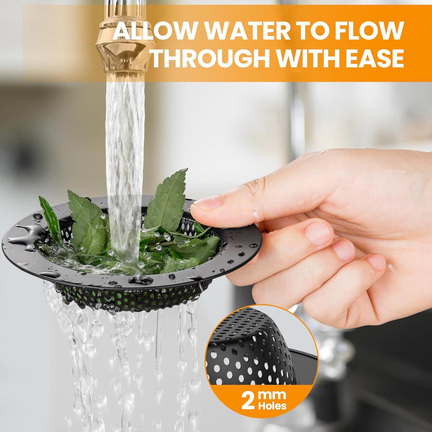 Colador de desagüe Hontunry 11,43 cm acero inoxidable 2 unidades