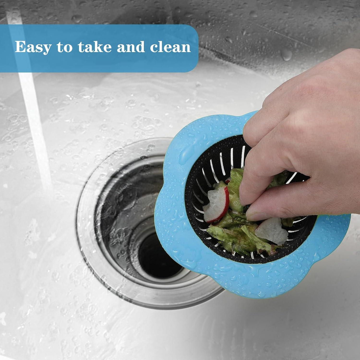 Colador de Fregadero de Cocina SJDLGN 2 Pcs Silicona 11,43 cm