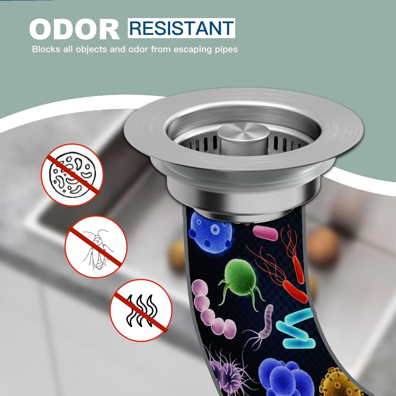 Colador de desagüe 3 en 1 YKWL de acero inoxidable 304