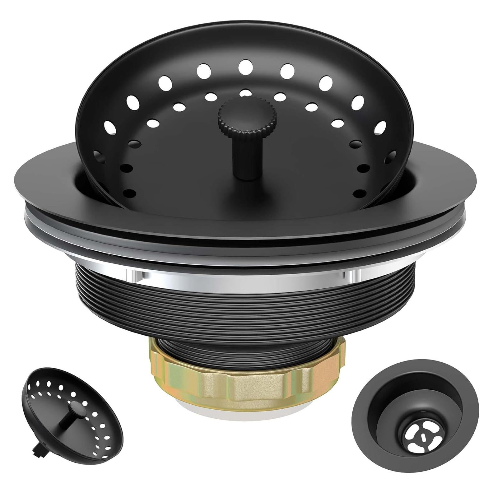 Desagüe de Fregadero Negro Mate Exakey 3.5" Acero Inoxidable