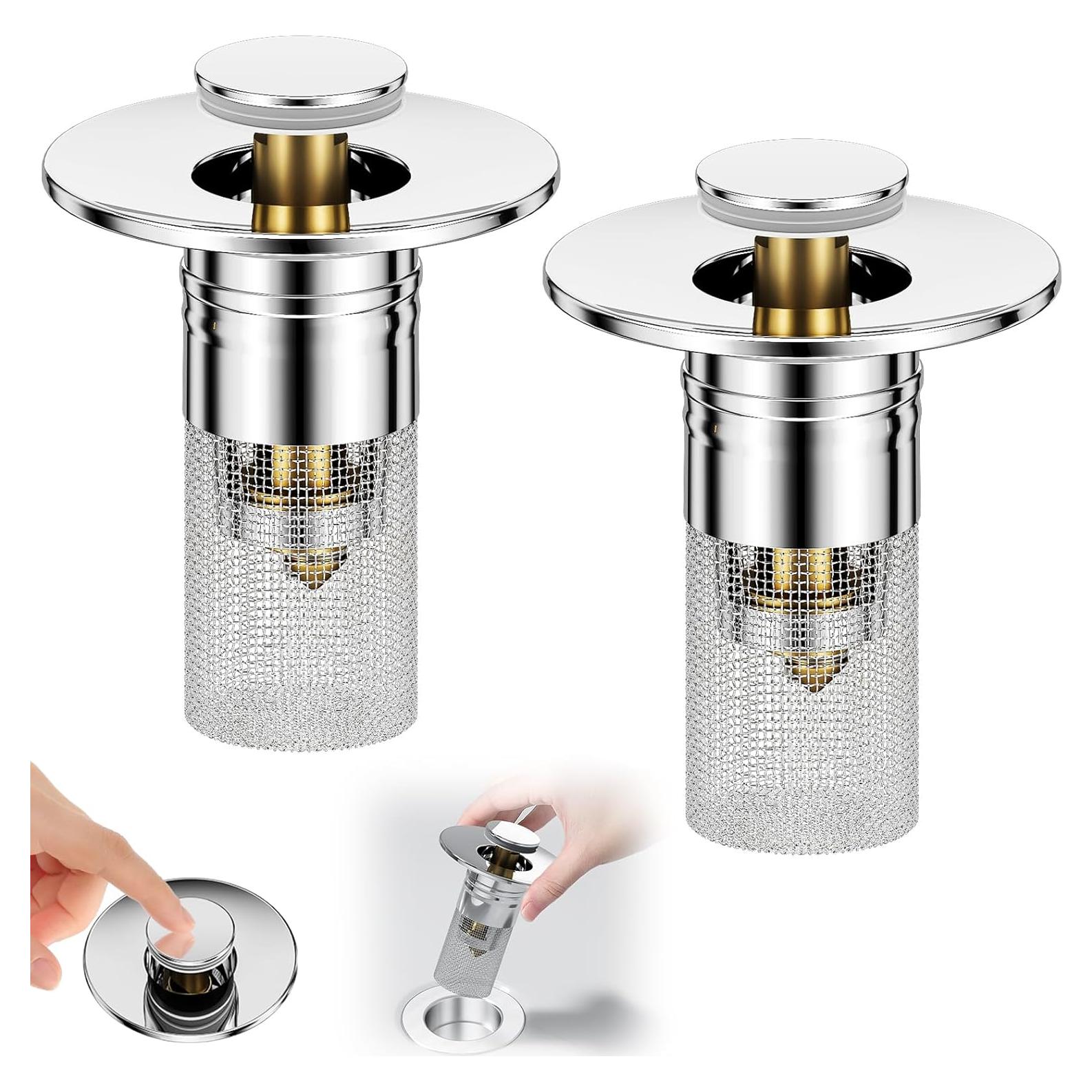 Colador de desagüe 2PCS Vodolo acero inoxidable 9x6.4cm