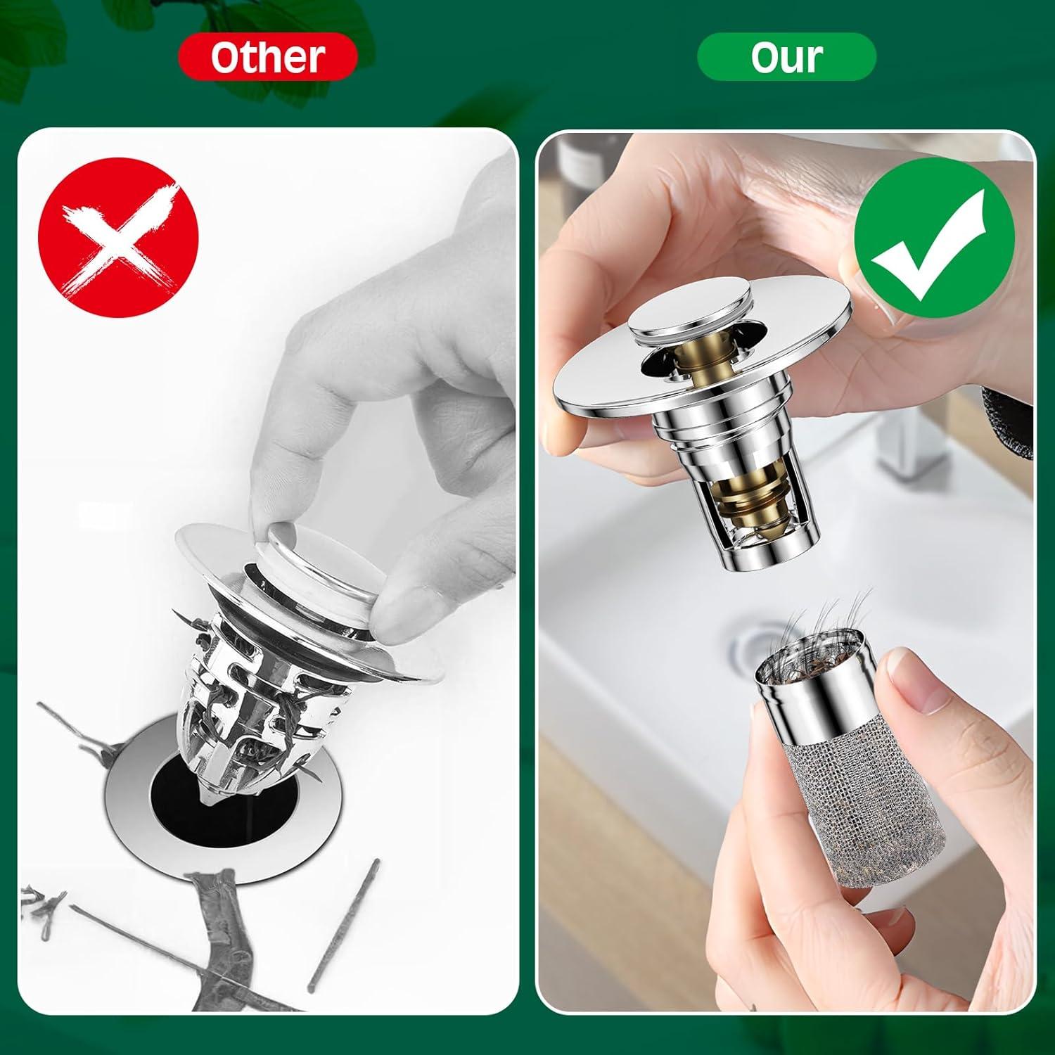 Colador de desagüe 2PCS Vodolo acero inoxidable 9x6.4cm