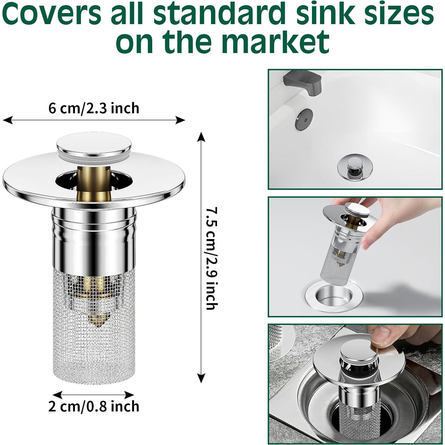 Colador de desagüe 2PCS Vodolo acero inoxidable 9x6.4cm