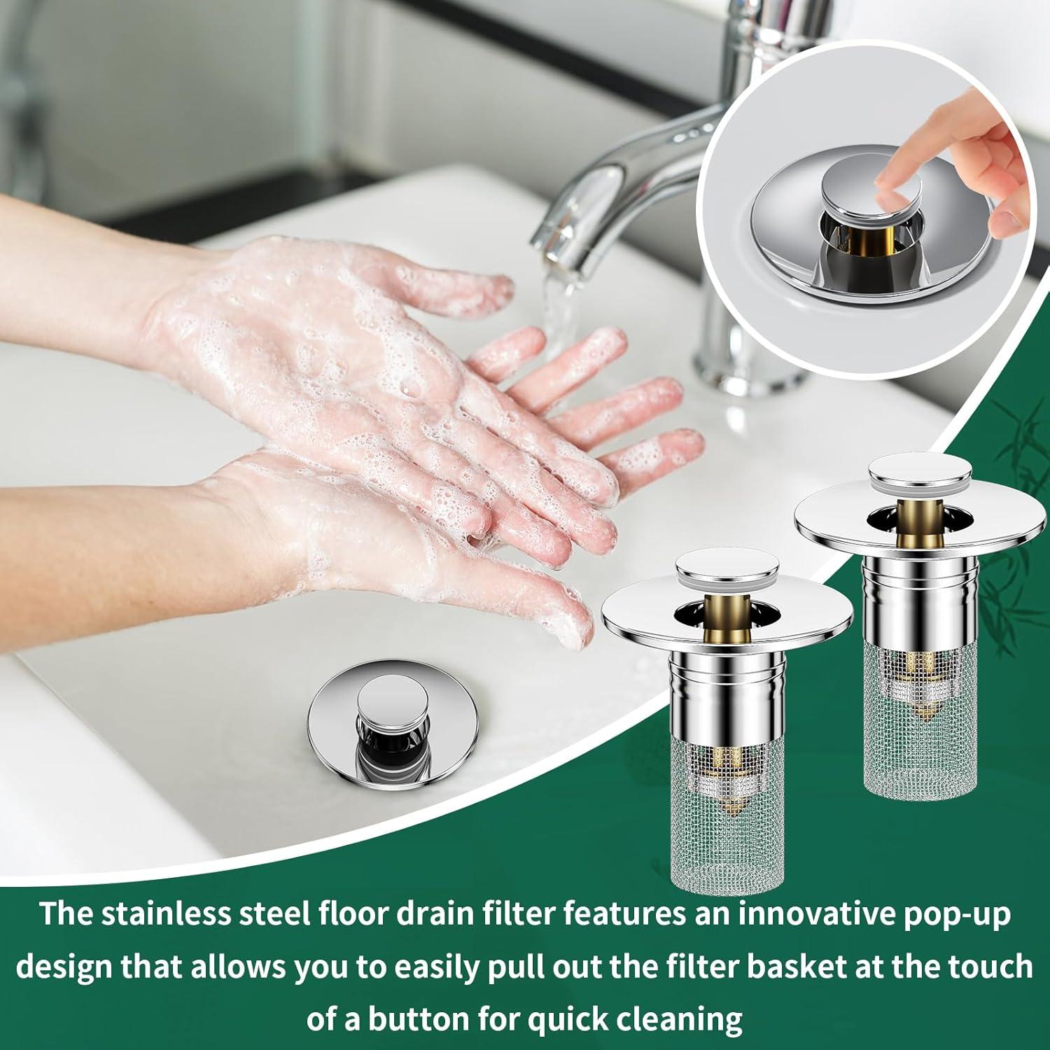 Colador de desagüe 2PCS Vodolo acero inoxidable 9x6.4cm