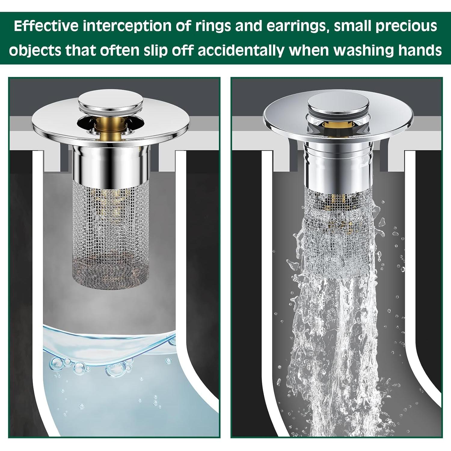 Colador de desagüe 2PCS Vodolo acero inoxidable 9x6.4cm