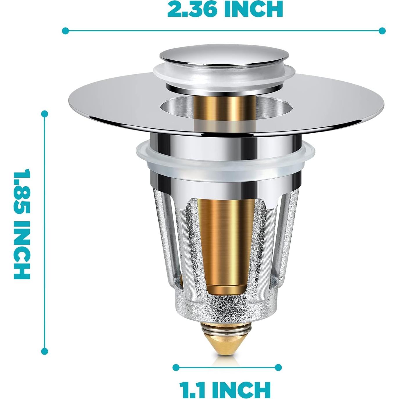 Tapón de Lavabo Pop-Up DZOFXMI Acero Inoxidable 5.99x4.70cm