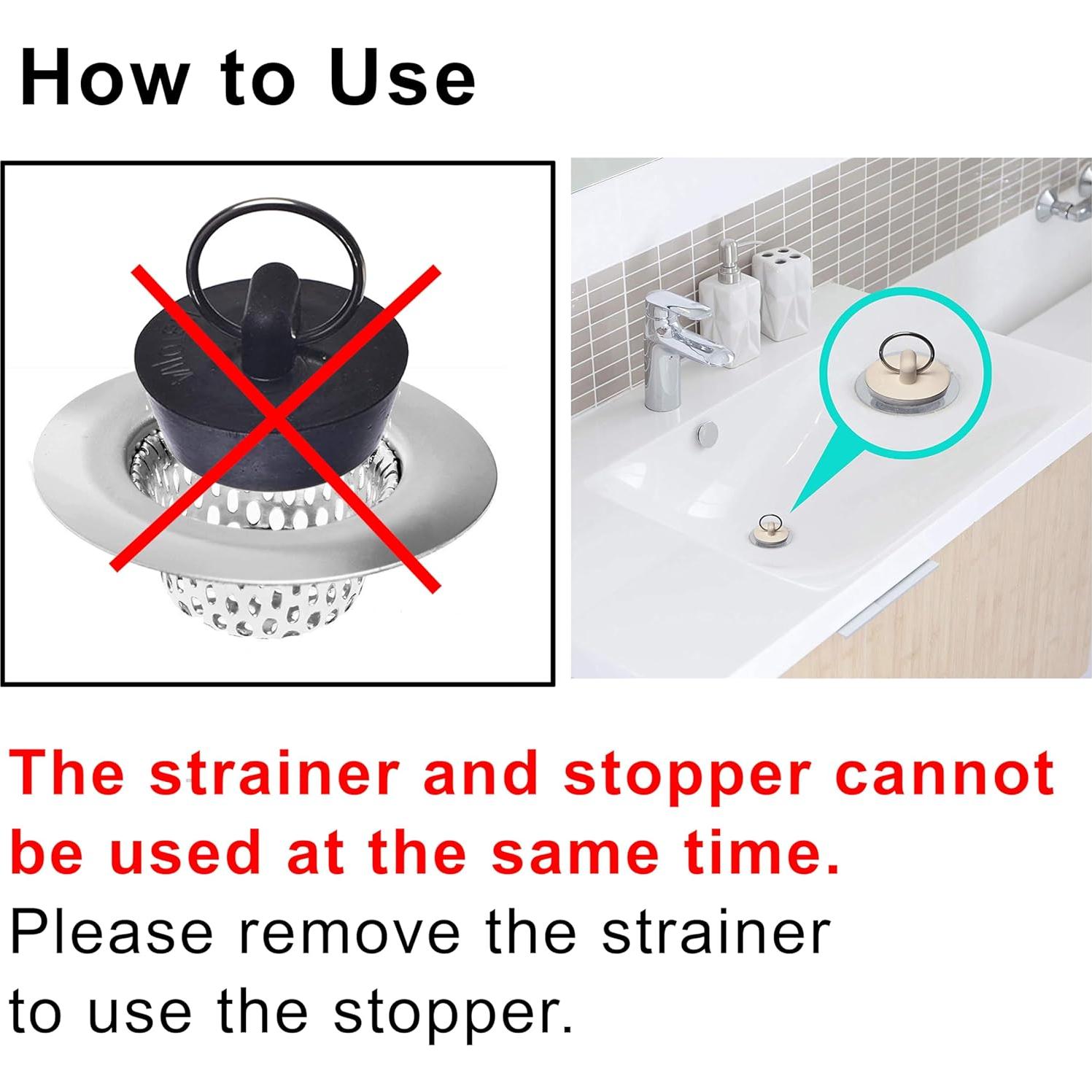 4 Filtros y Tapones de Lavabo Hilltop Acero Inoxidable