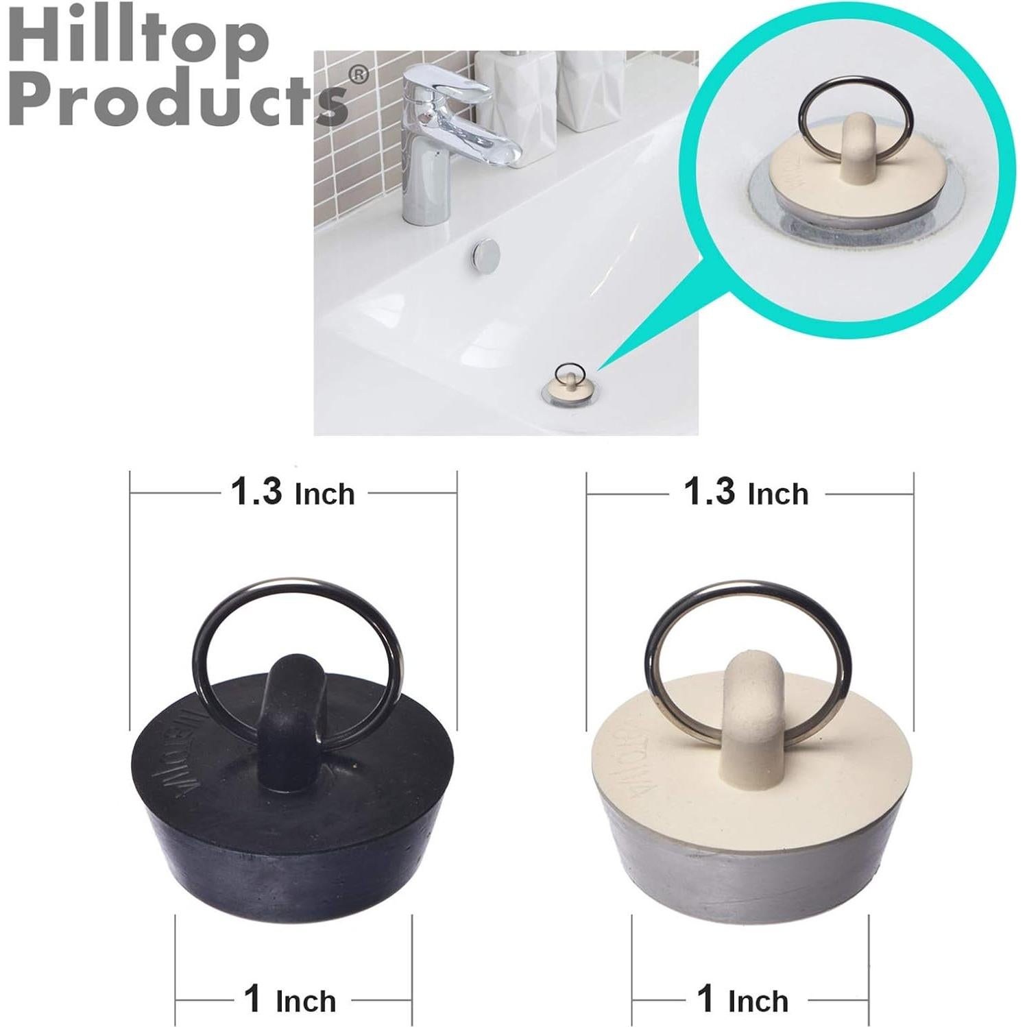 4 Filtros y Tapones de Lavabo Hilltop Acero Inoxidable