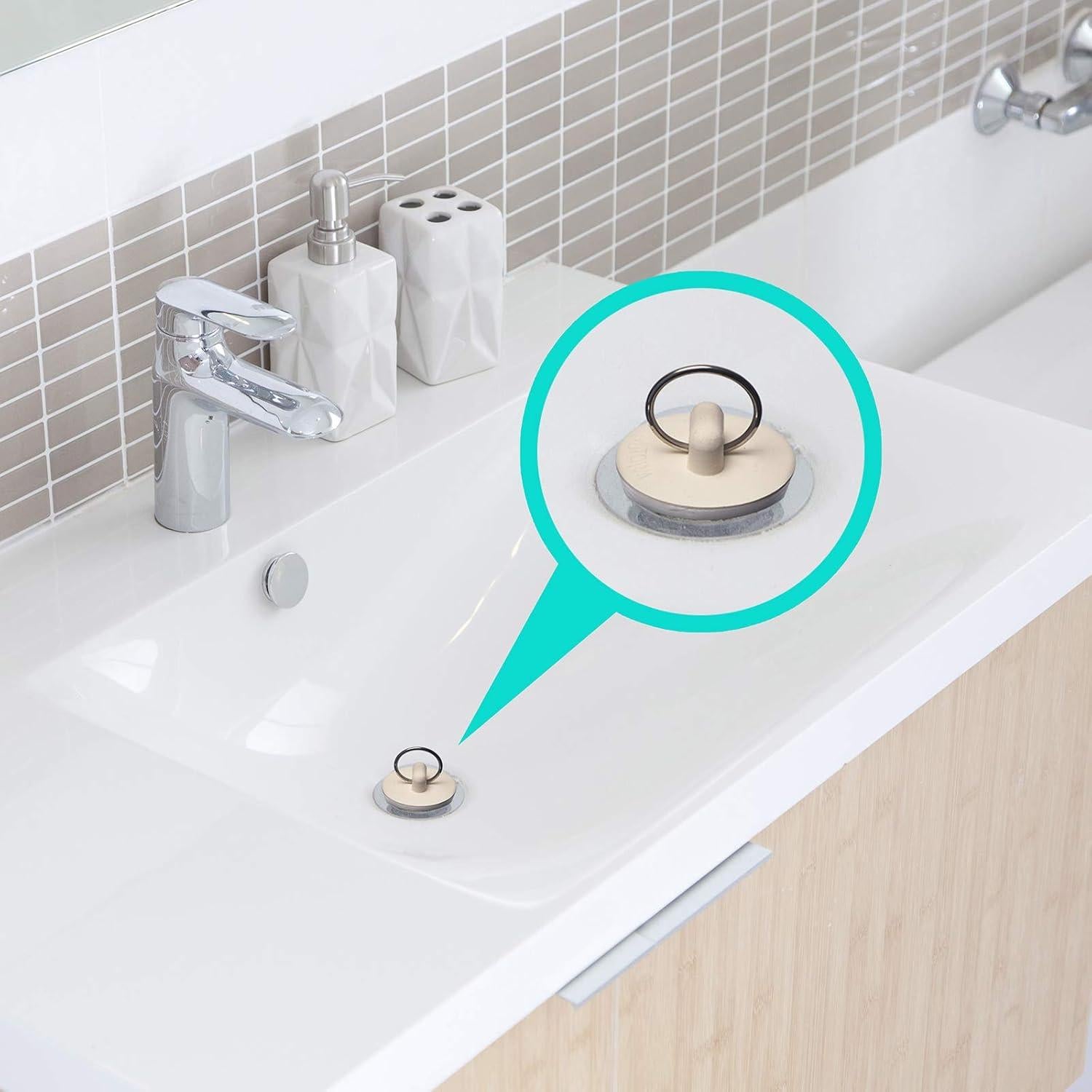 4 Filtros y Tapones de Lavabo Hilltop Acero Inoxidable