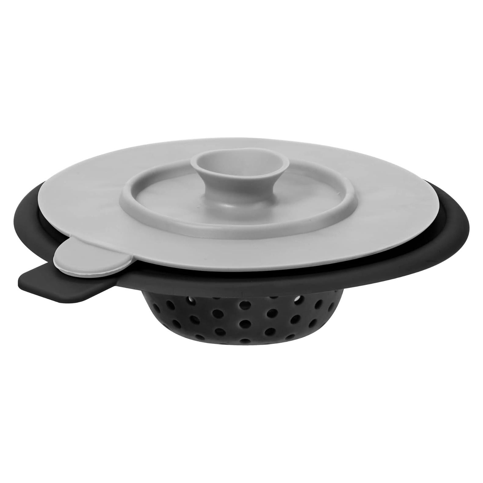 Conjunto colador y tapón de silicona OGGI 11.75 cm negro