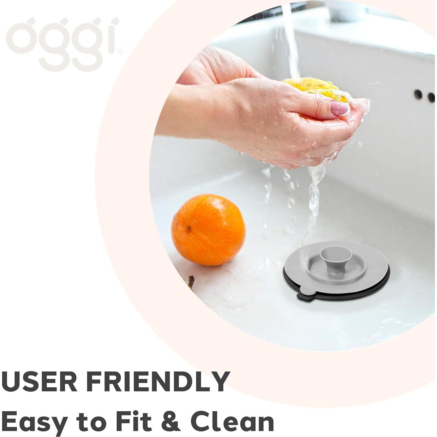 Conjunto colador y tapón de silicona OGGI 11.75 cm negro