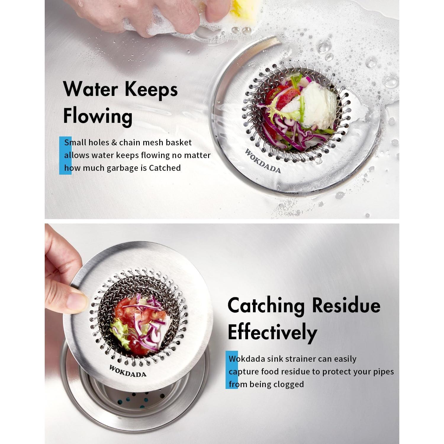 Colador de Fregadero Wokdada Acero Inoxidable 304 11 cm