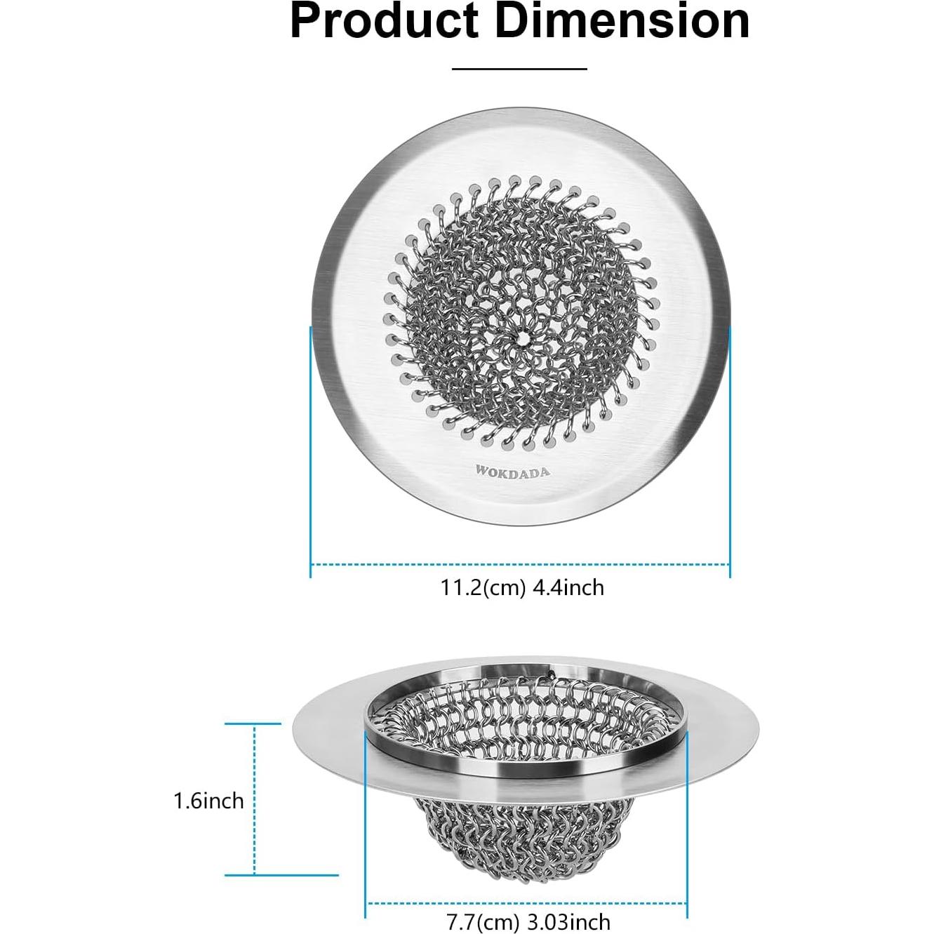 Colador de Fregadero Wokdada Acero Inoxidable 304 11 cm