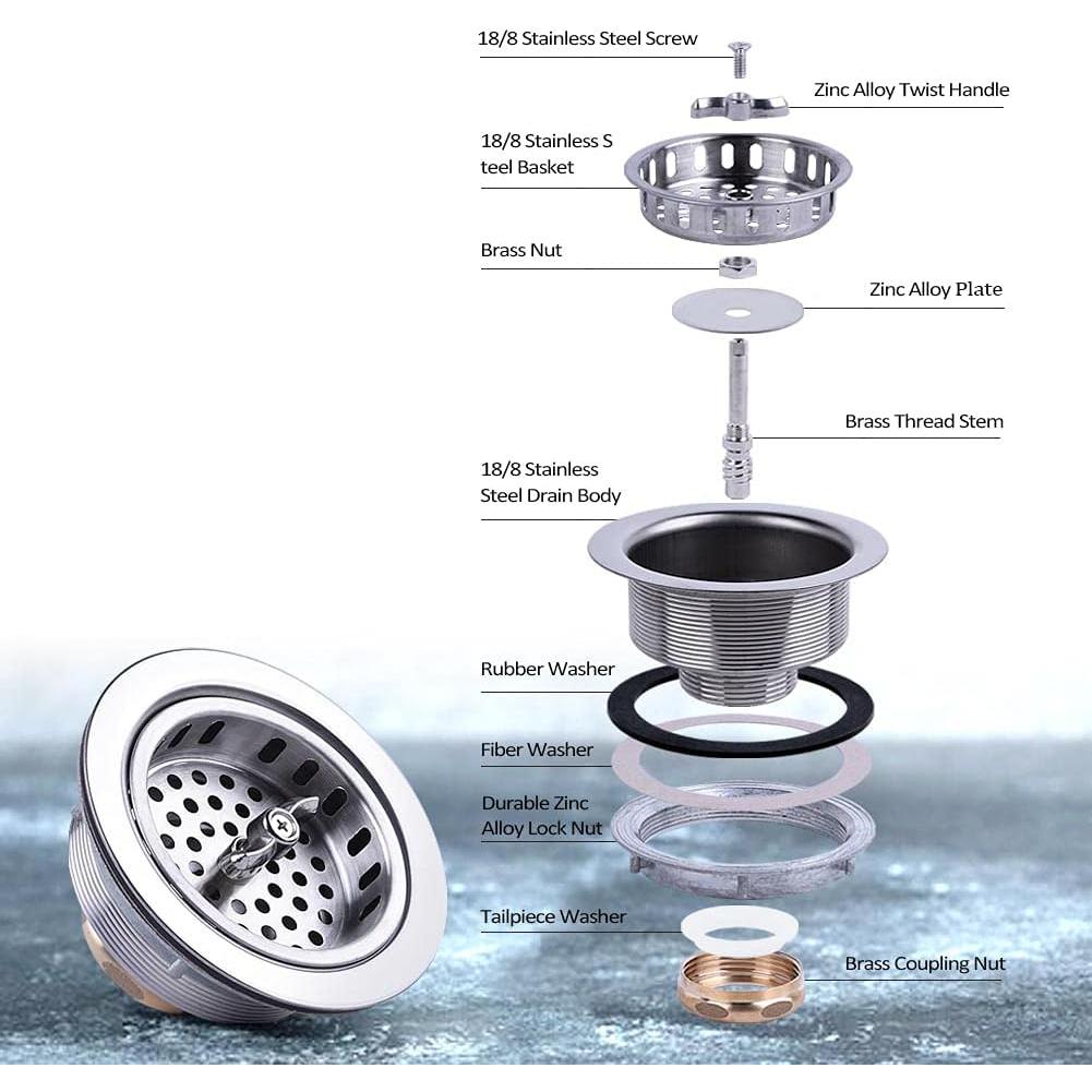 Desagüe de Cocina VARNAHOME Acero Inoxidable 304 8,89-10,16 cm