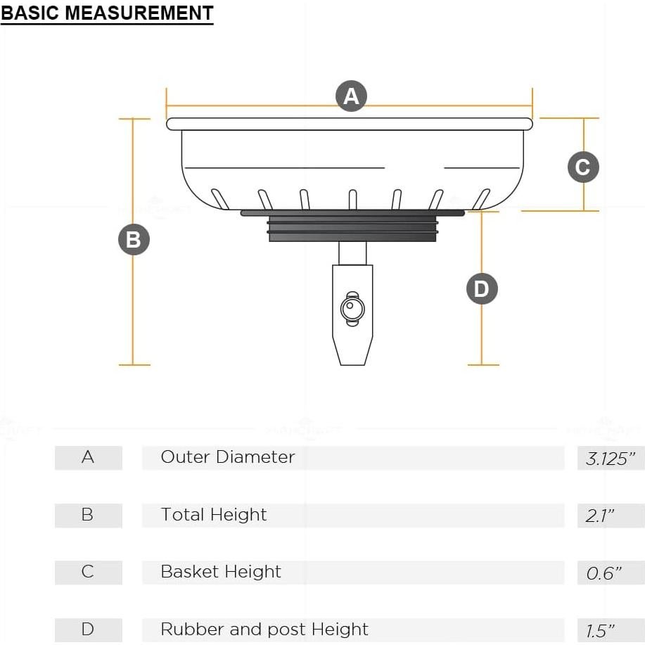 Filtro de fregadero Highcraft 9754JO acero inoxidable 8,26 cm