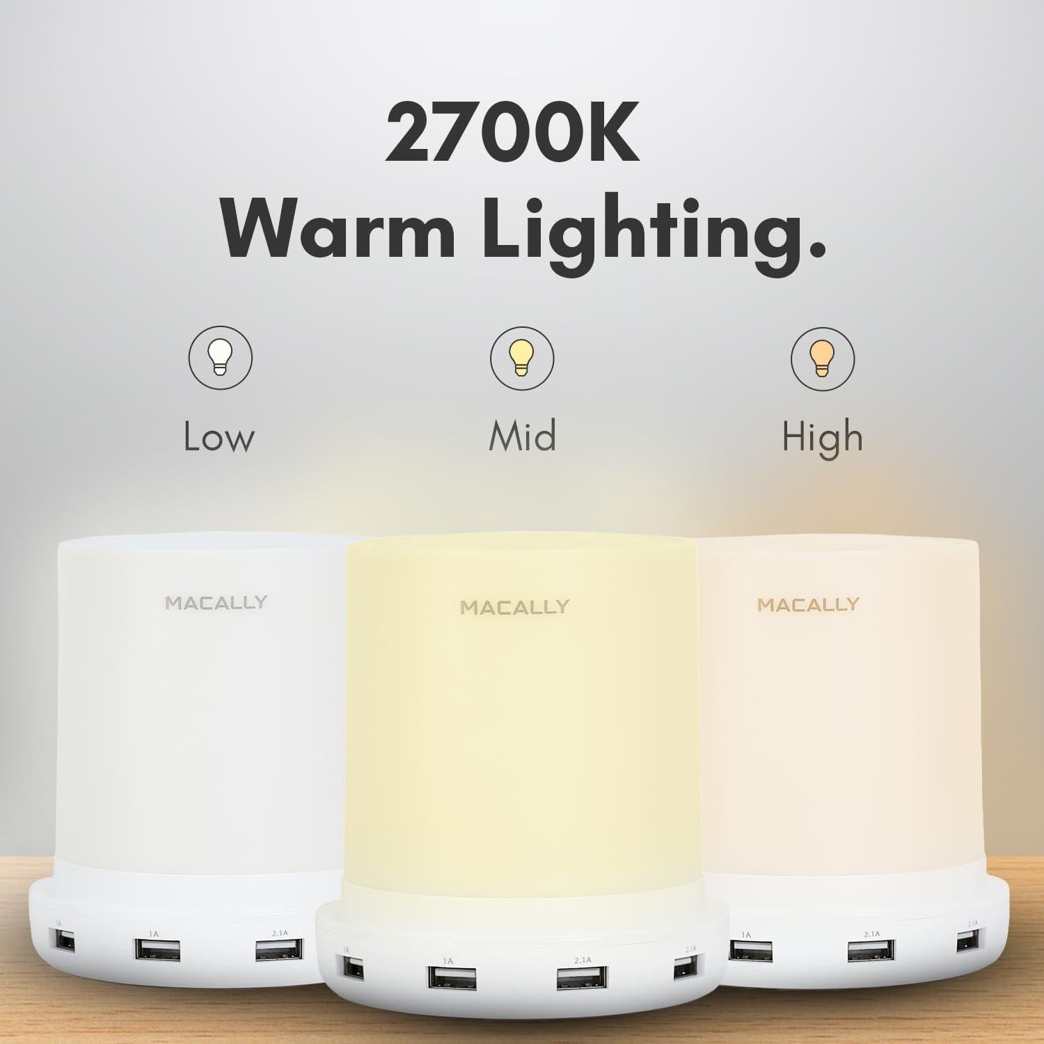 Lámpara Táctil Macally LAMPCHARGE con 4 Puertos USB