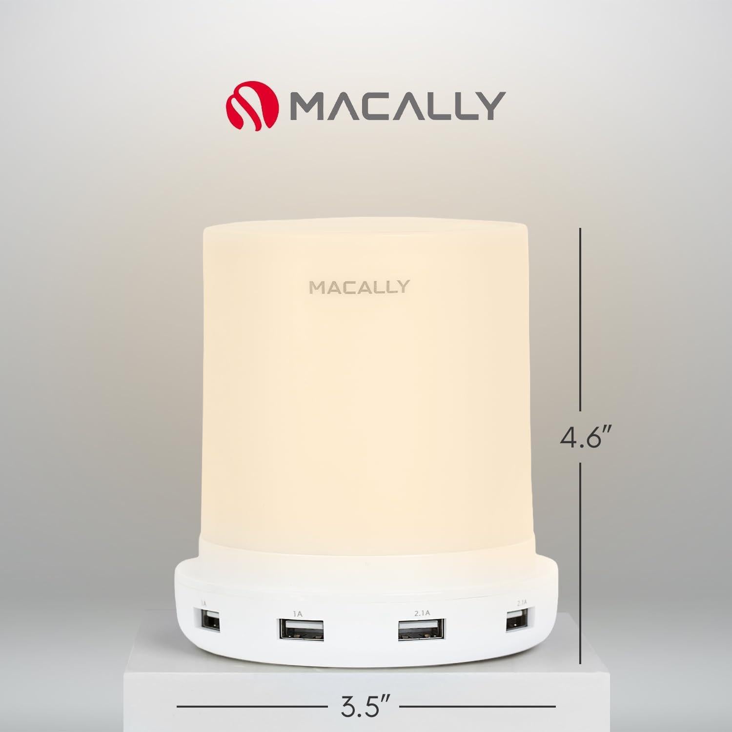 Lámpara Táctil Macally LAMPCHARGE con 4 Puertos USB