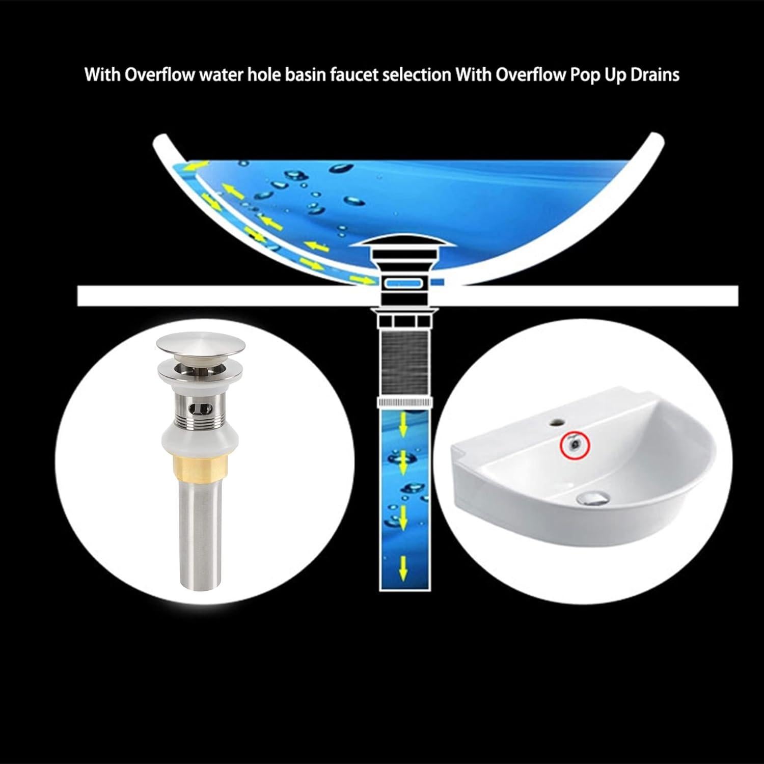 Desagüe de lavabo Rockgoya acero inoxidable niquelado 26 cm