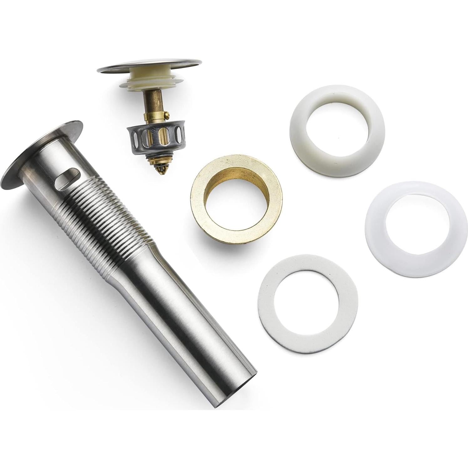 Desagüe de lavabo Rockgoya acero inoxidable niquelado 26 cm