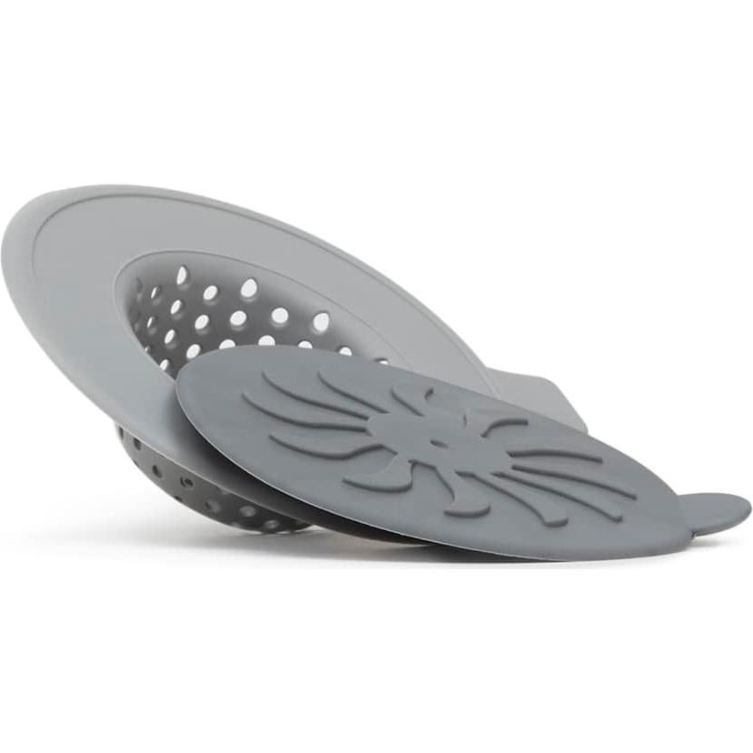 Colador y tapón de silicona gris Home Basics 12 cm