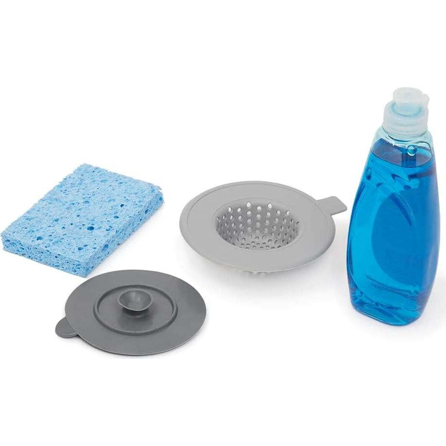 Colador y tapón de silicona gris Home Basics 12 cm