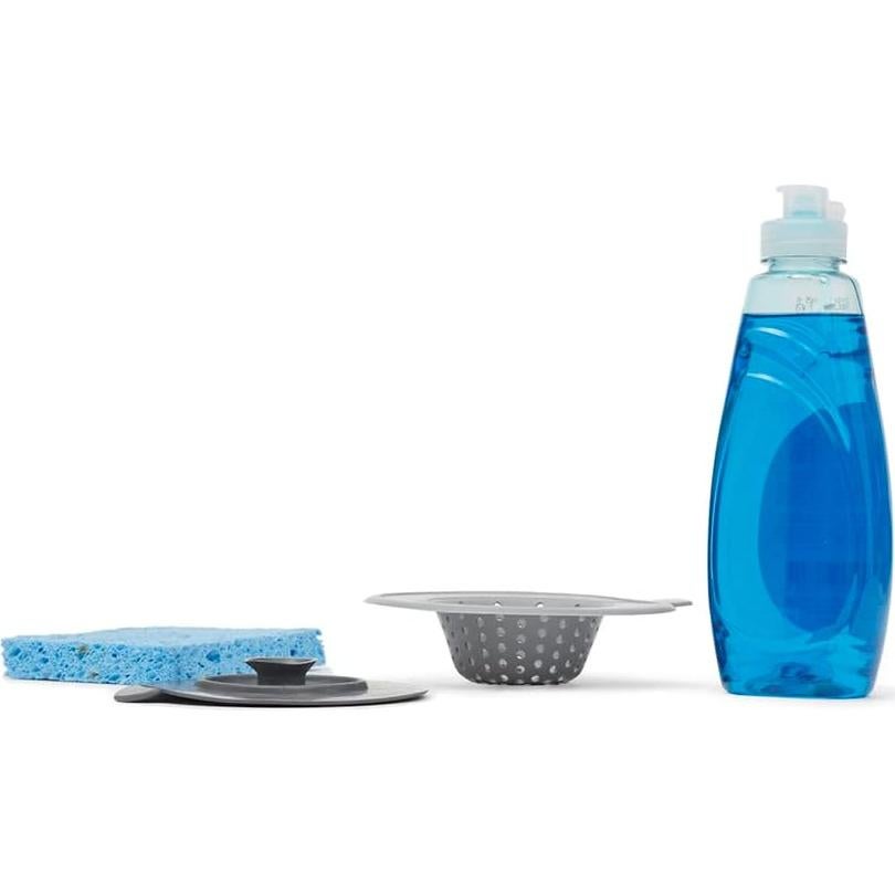 Colador y tapón de silicona gris Home Basics 12 cm