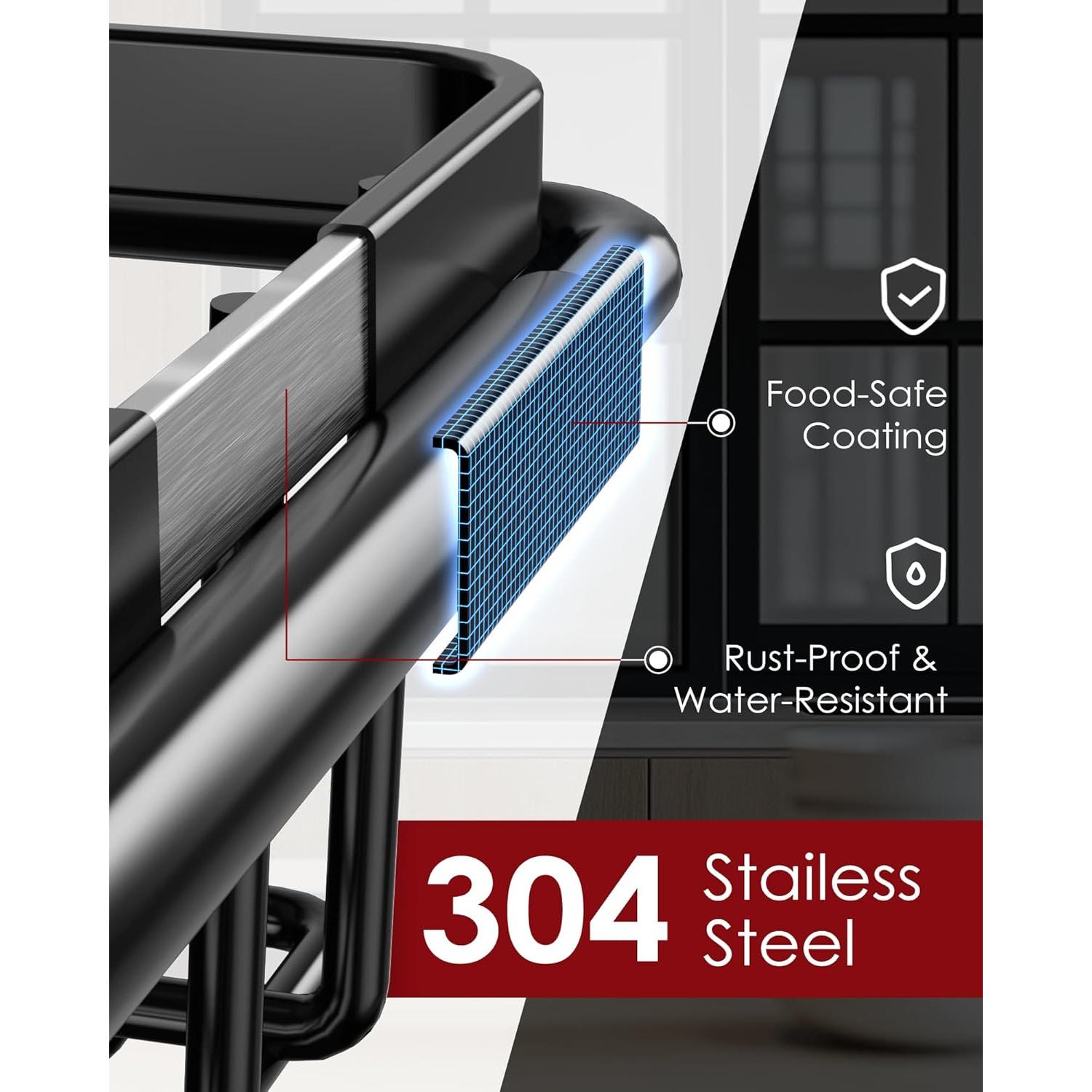 Escurridor de Platos Expandible Sakugi Acero Inoxidable Negro