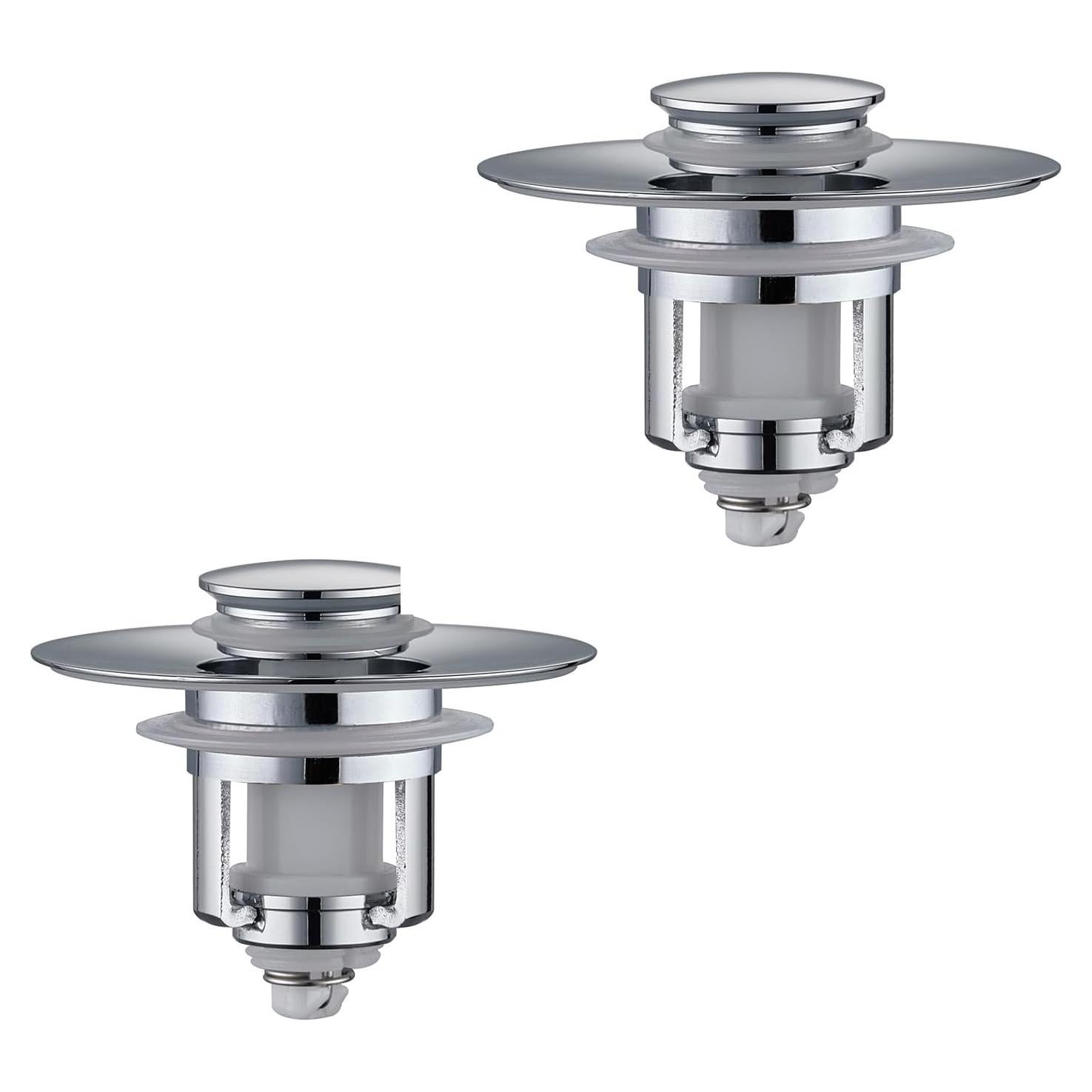 Tapón de Lavabo 2 en 1 ADKADI Chrome 1.06-1.65" Ajustable