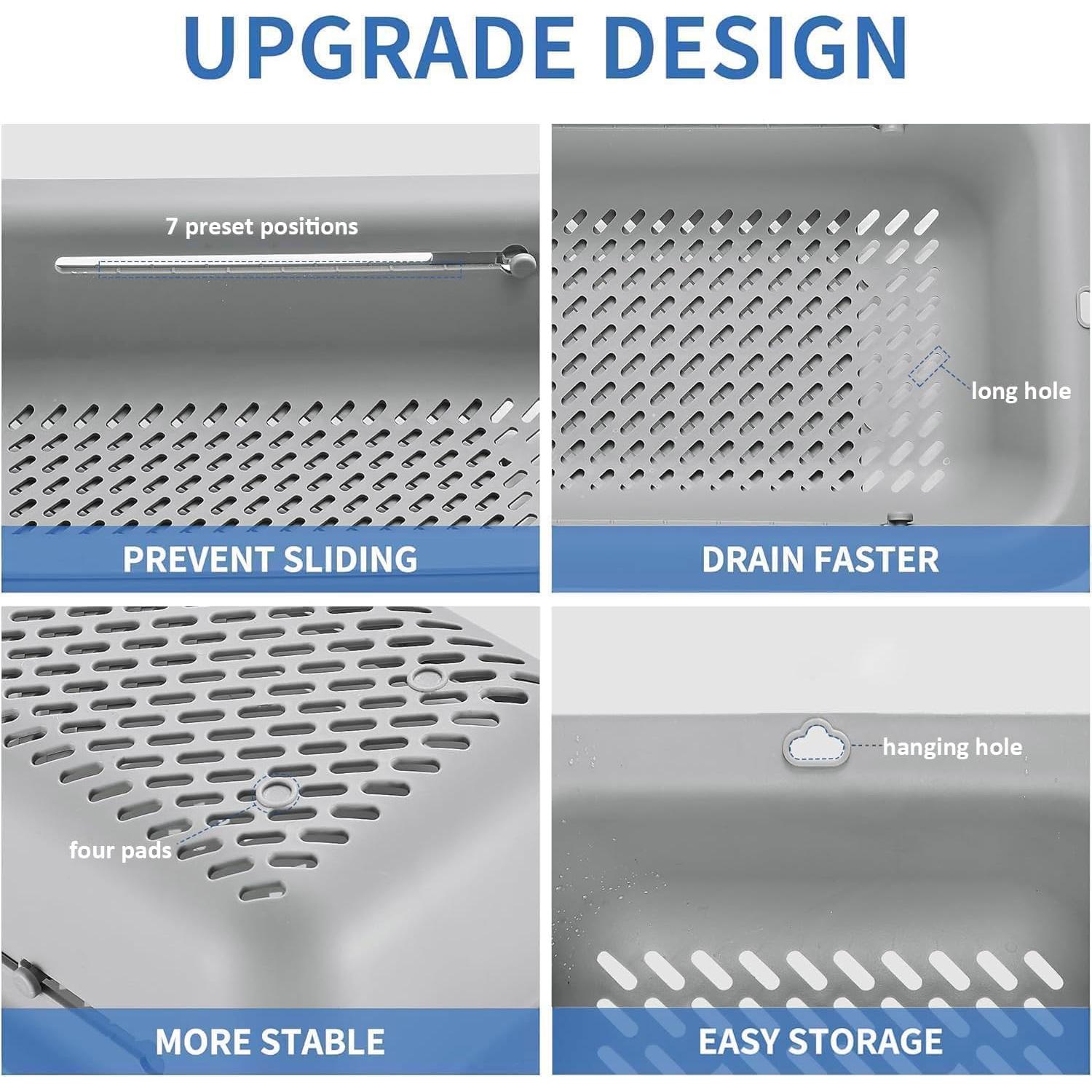 Colador y escurridor plegable LASSHSWA gris 33-48 cm