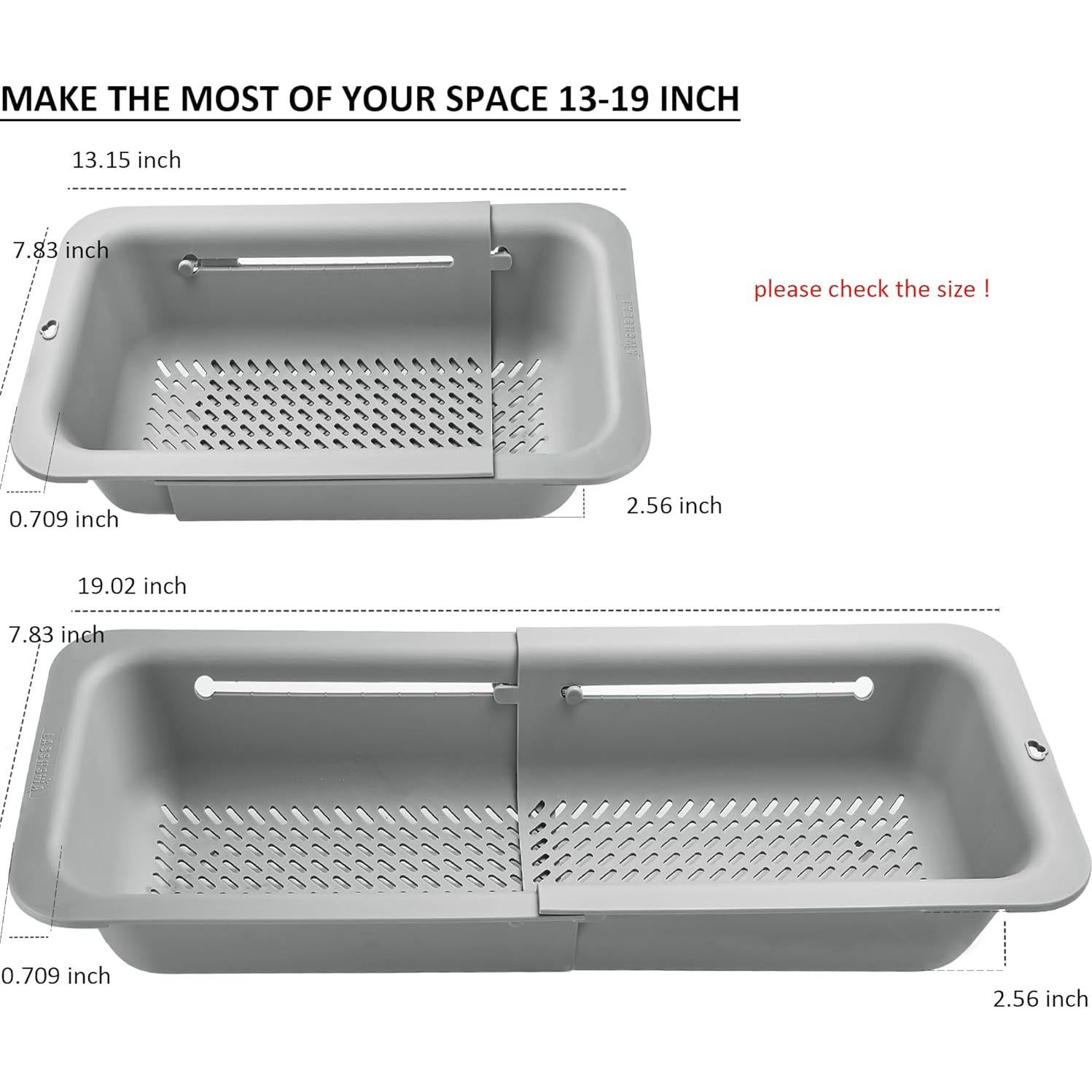 Colador y escurridor plegable LASSHSWA gris 33-48 cm