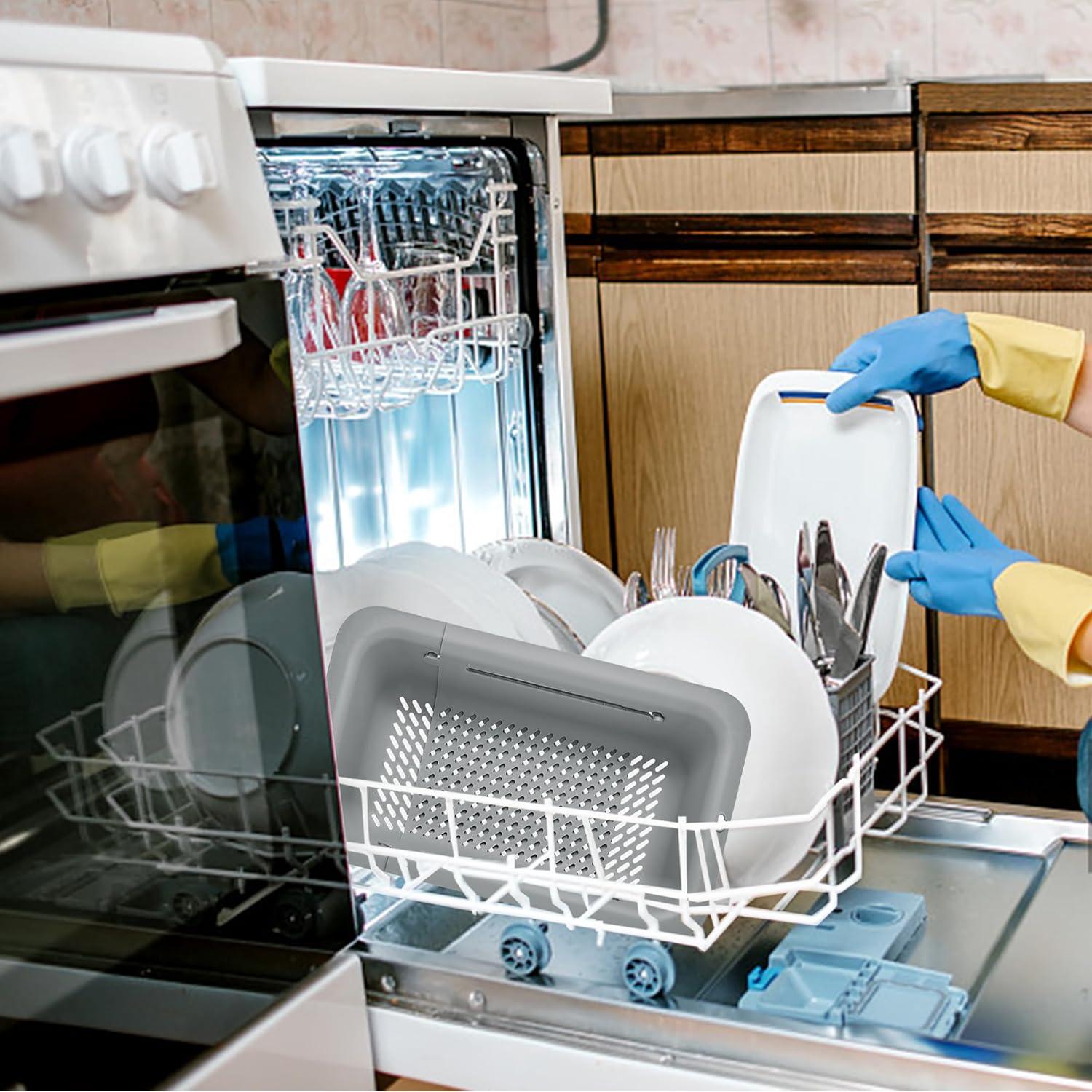 Colador y escurridor plegable LASSHSWA gris 33-48 cm