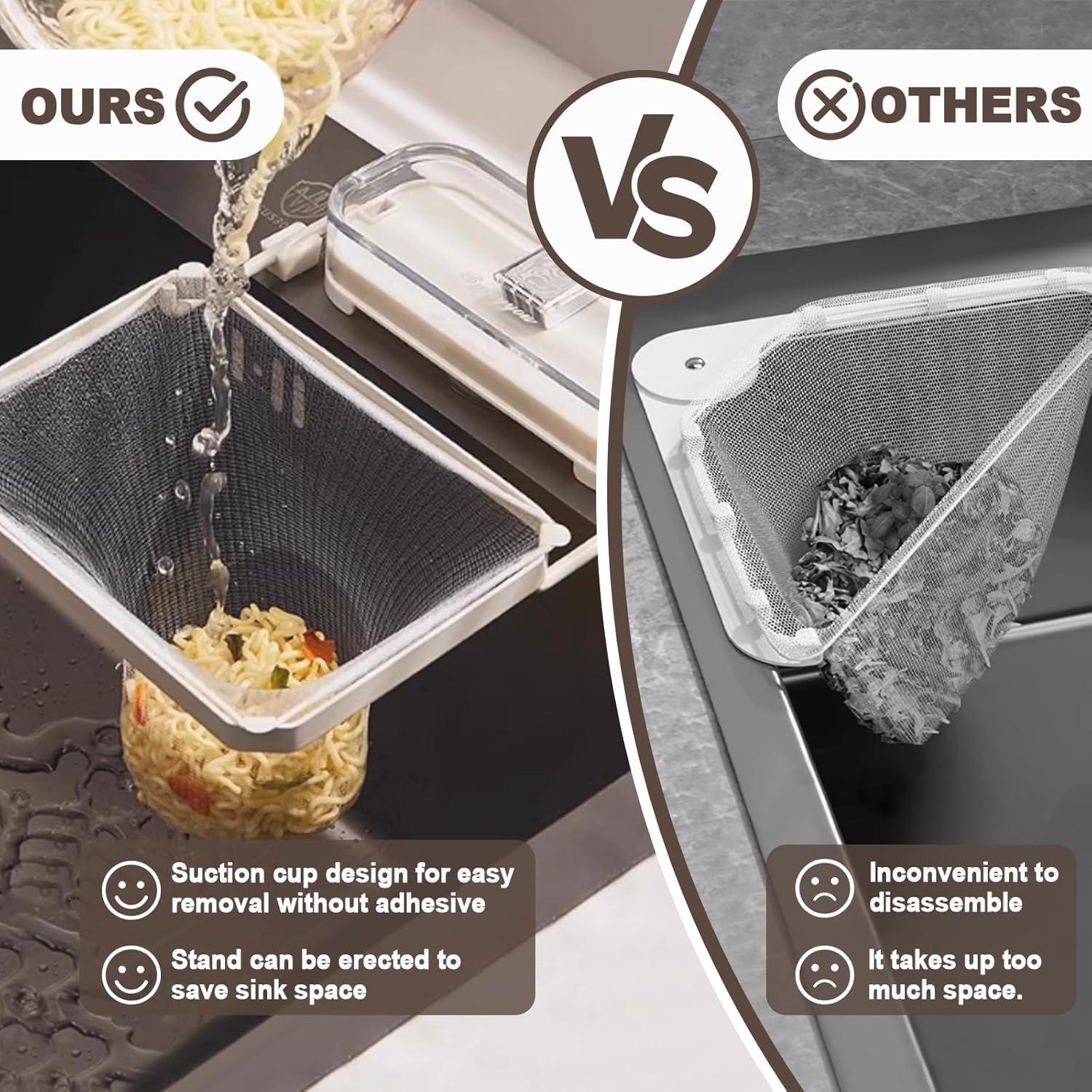 Colador de Fregadero con Ventosa Wshxjzyay 50 Bolsas Malla