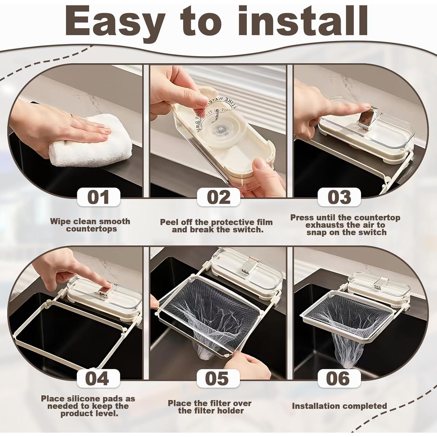 Colador de Fregadero con Ventosa Wshxjzyay 50 Bolsas Malla