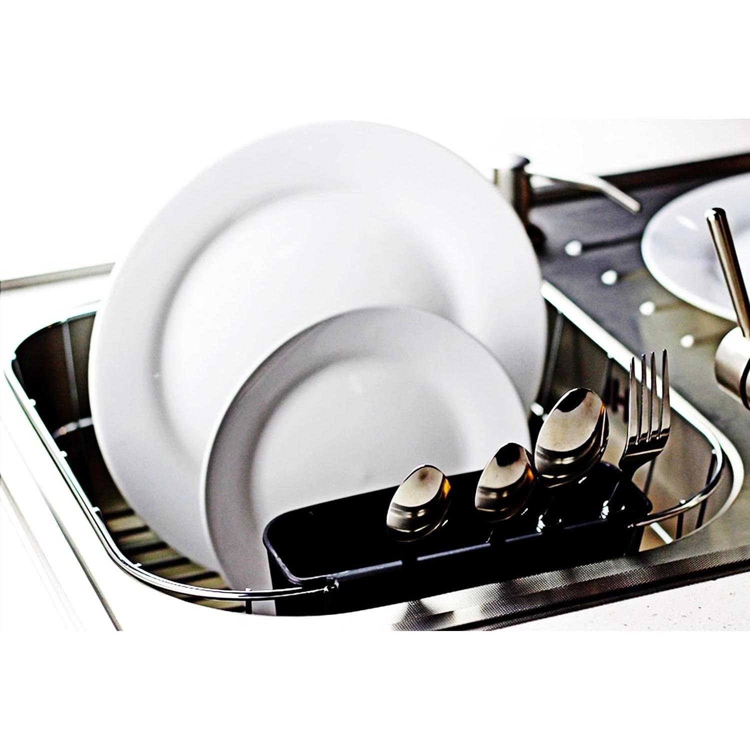 Escurridor de Platos Pequeño Neat-O Acero Cromado Negro
