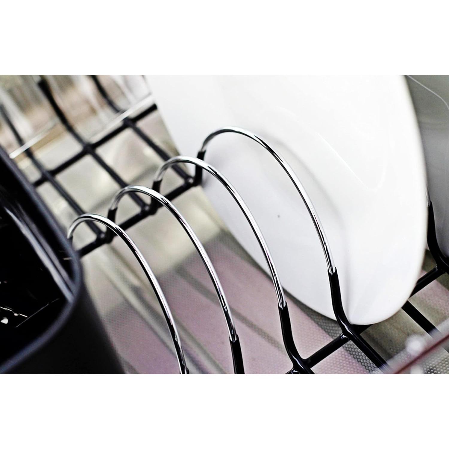 Escurridor de Platos Pequeño Neat-O Acero Cromado Negro