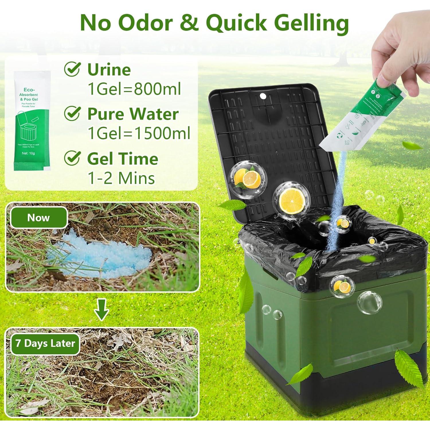 Bolsas de Inodoro Portátiles OTraki 30 Gel Camping 8 Galones