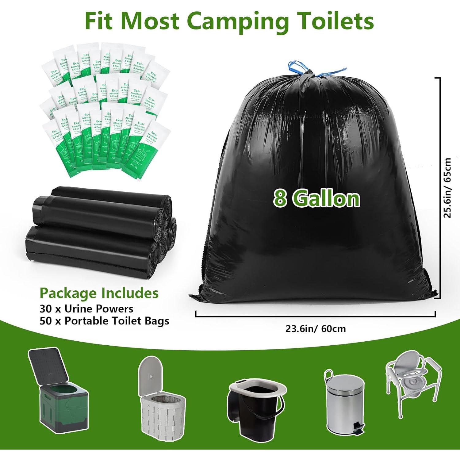 Bolsas de Inodoro Portátiles OTraki 30 Gel Camping 8 Galones